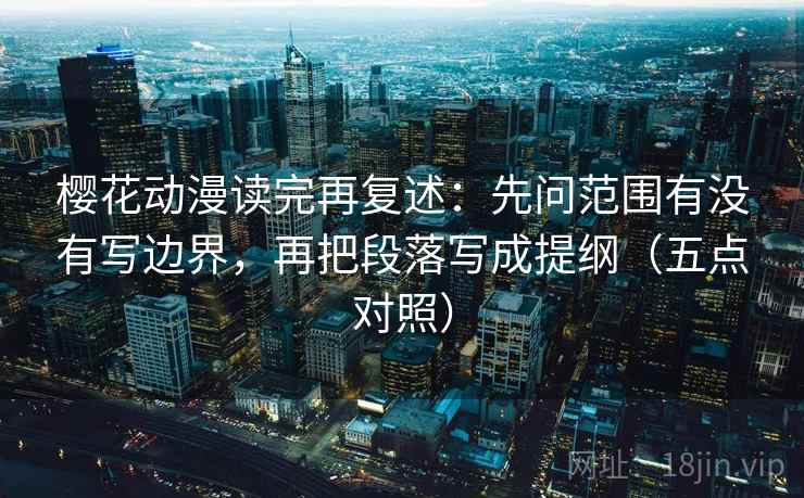 樱花动漫读完再复述：先问范围有没有写边界，再把段落写成提纲（五点对照）