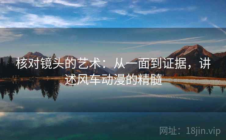 核对镜头的艺术：从一面到证据，讲述风车动漫的精髓