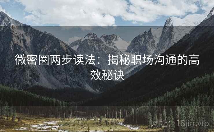 微密圈两步读法：揭秘职场沟通的高效秘诀